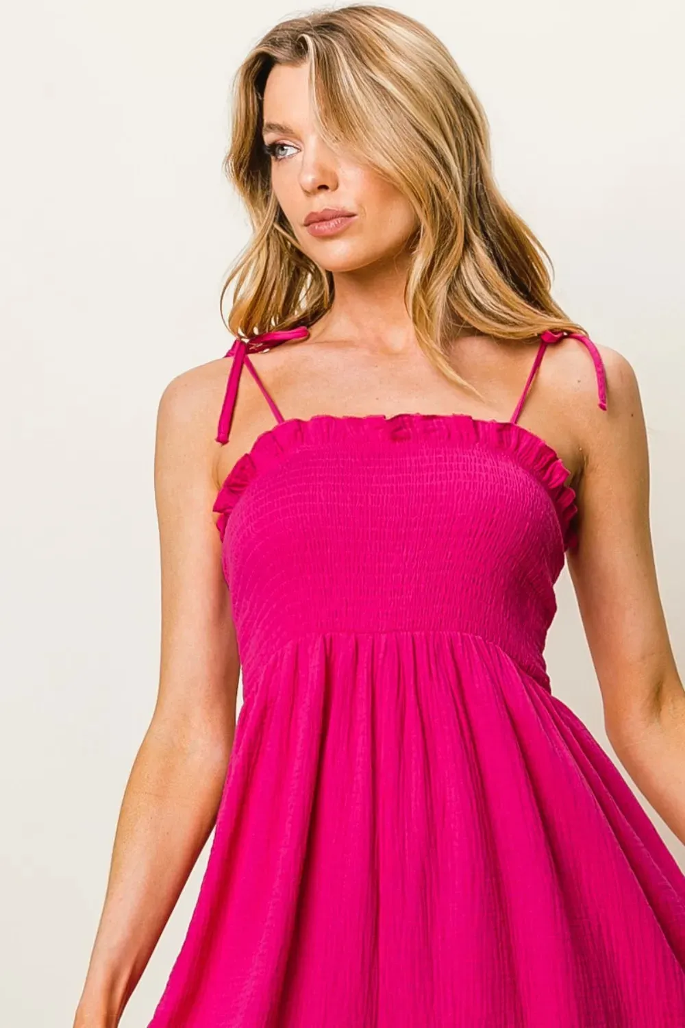 BiBi Texture Smocked Sleeveless Jumpsuit sold by Gigi Laurent product image thumbnail 3