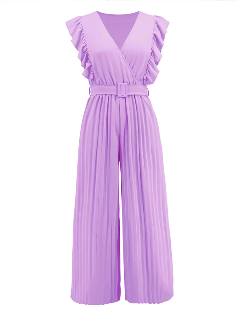 Ruffled Surplice Cap Sleeve Jumpsuit sold by Gigi Laurent product image thumbnail 5
