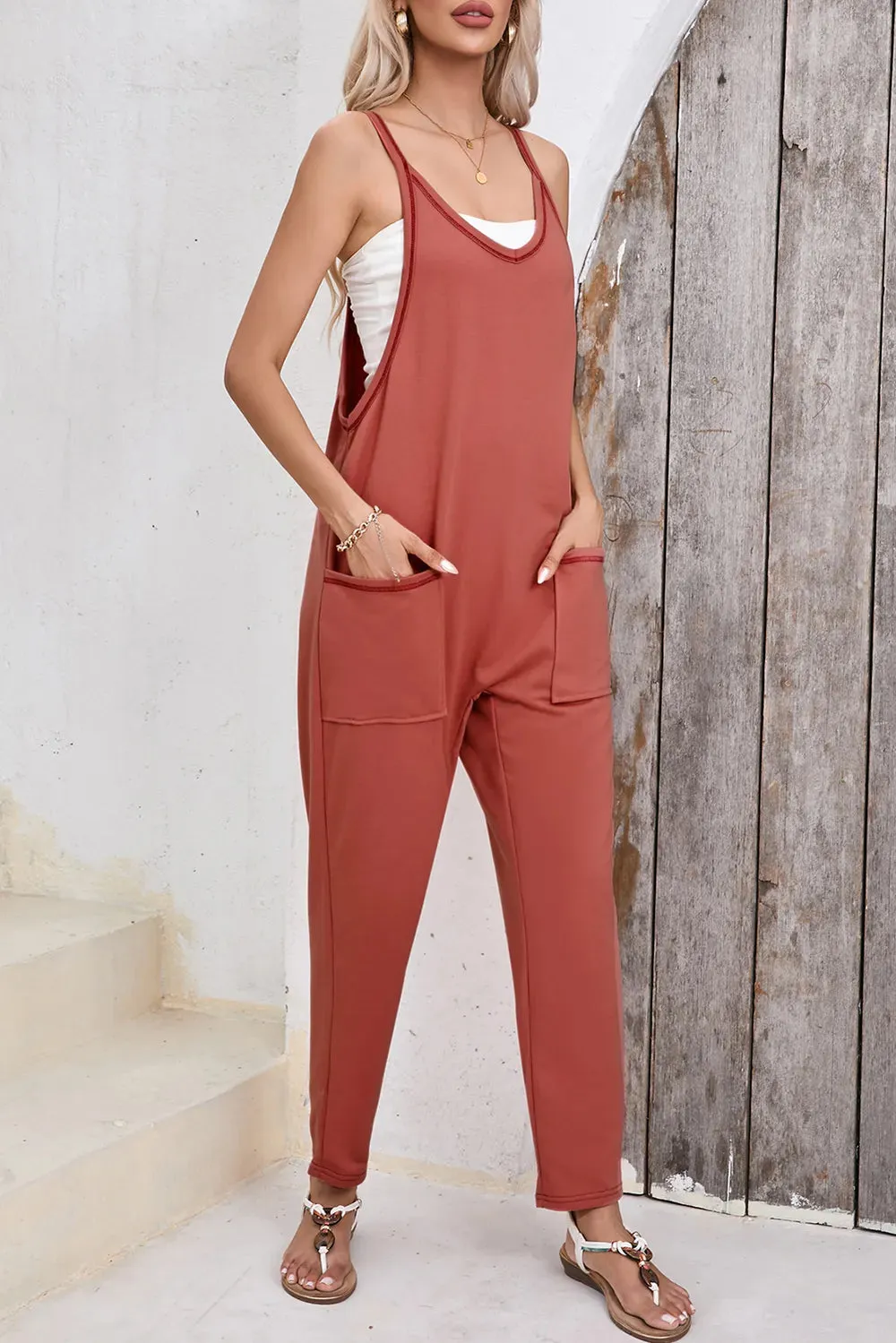 Scoop Neck Spaghetti Strap Jumpsuit sold by Gigi Laurent product image thumbnail 4