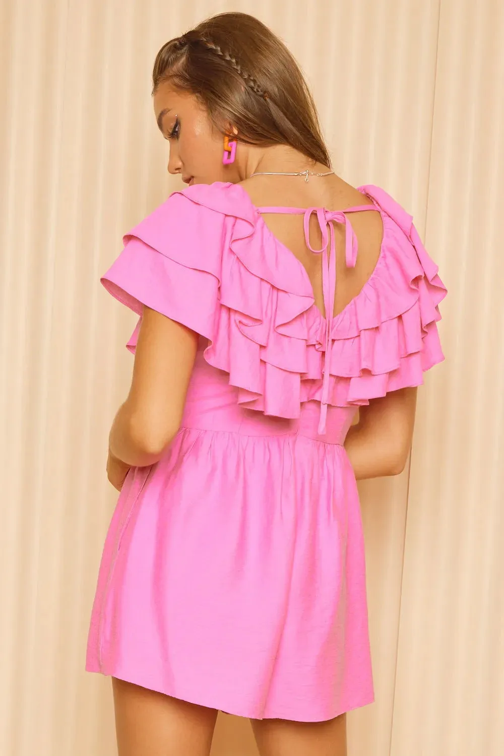 Idem Ditto Ruffled Layered Tie Back Romper sold by Gigi Laurent product image thumbnail 2