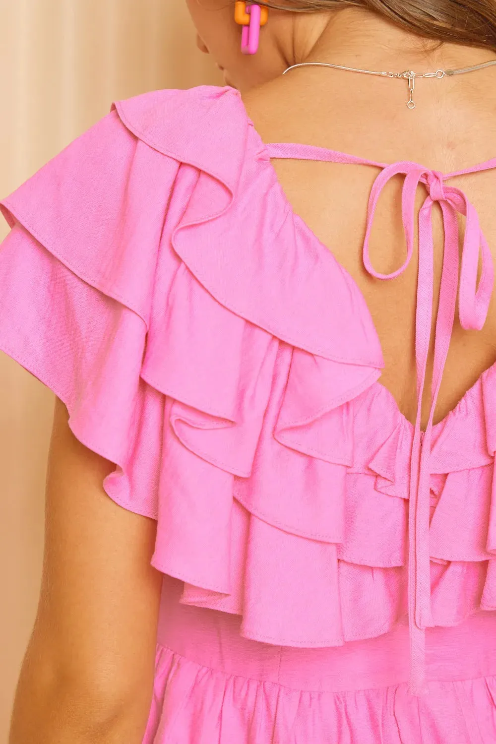 Idem Ditto Ruffled Layered Tie Back Romper sold by Gigi Laurent product image thumbnail 5