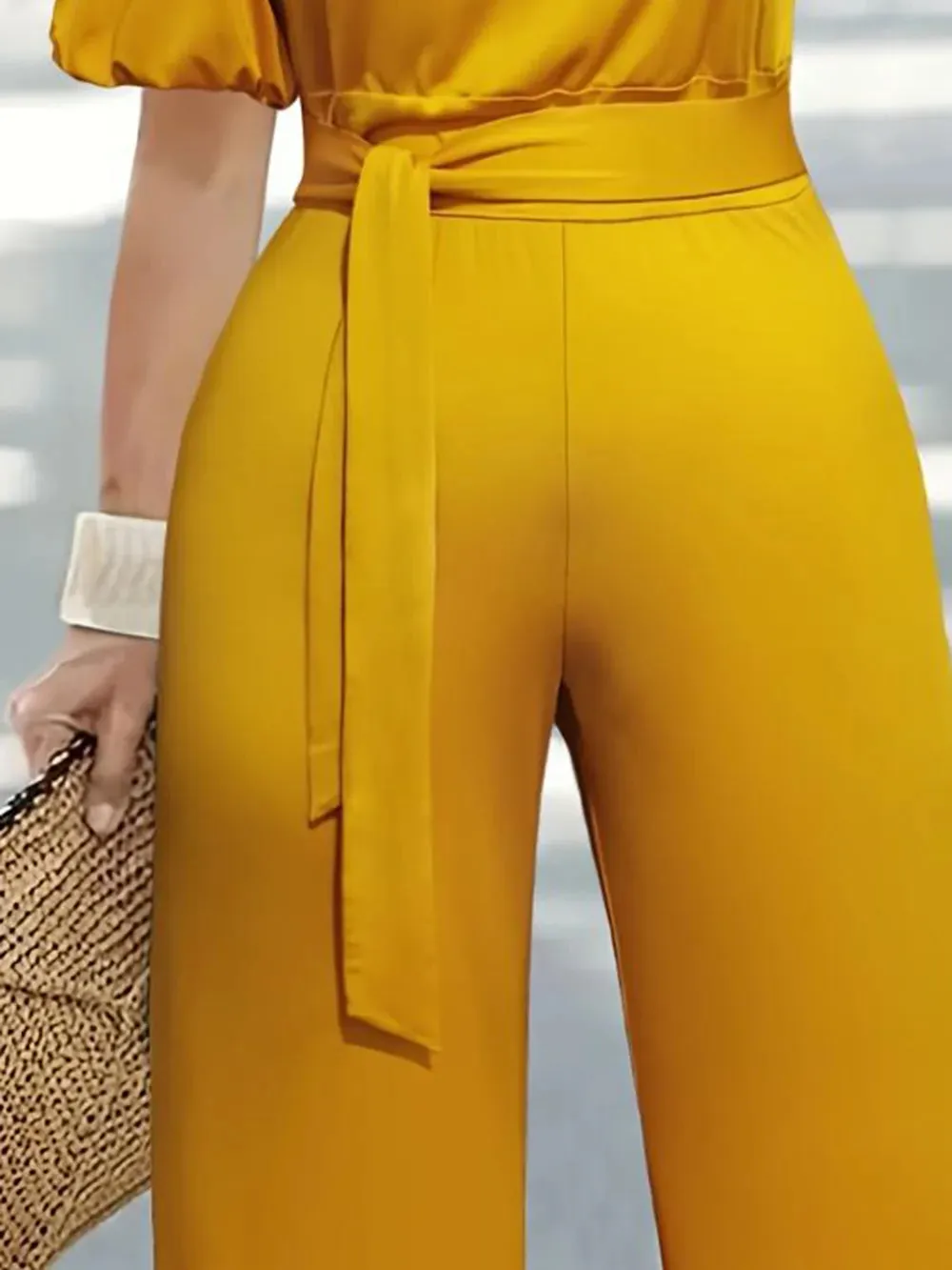 Plus Size Single Shoulder Tie Waist Jumpsuit sold by Gigi Laurent product image thumbnail 3