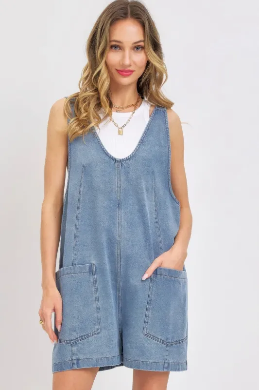 Summer Denim Overall Romper sold by Gigi Laurent