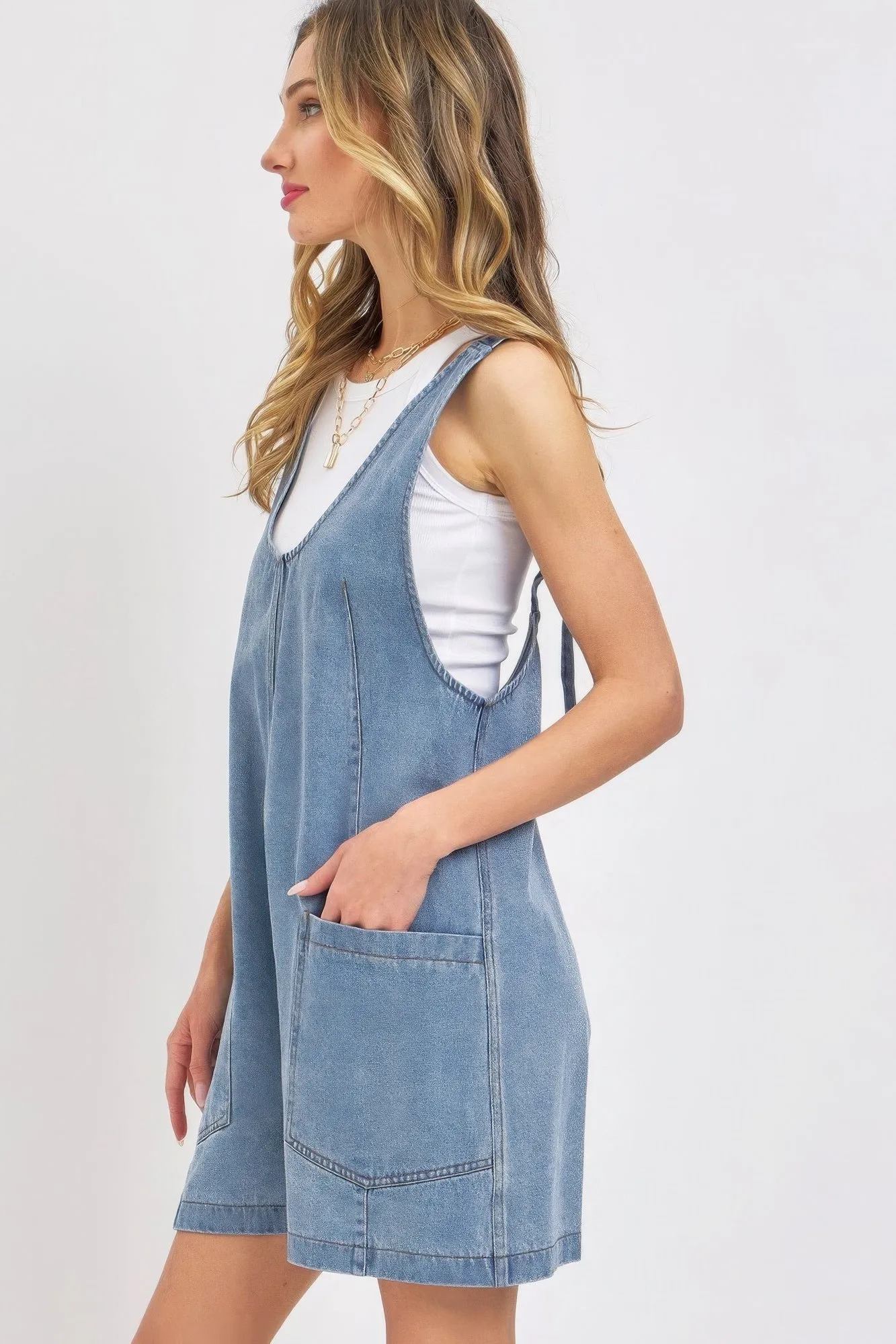Summer Denim Overall Romper sold by Gigi Laurent product image thumbnail 4