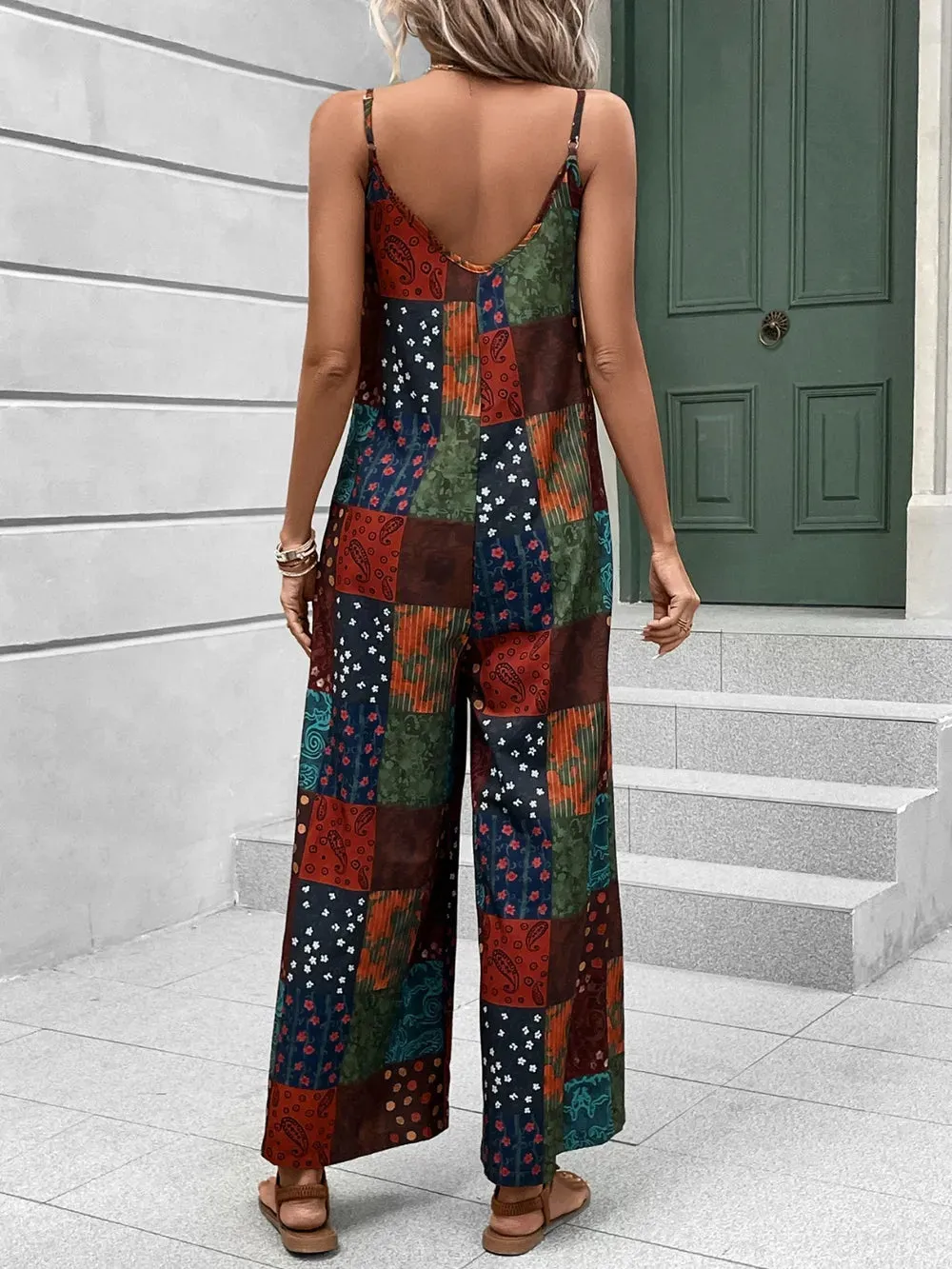Printed Scoop Neck Spaghetti Strap Jumpsuit sold by Gigi Laurent product image thumbnail 2