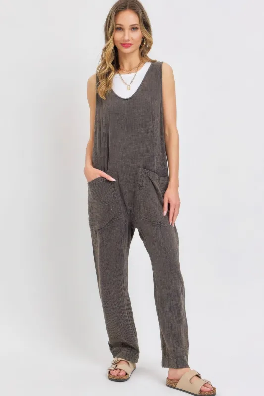 Mineral Washed Summer Jumpsuit sold by Gigi Laurent