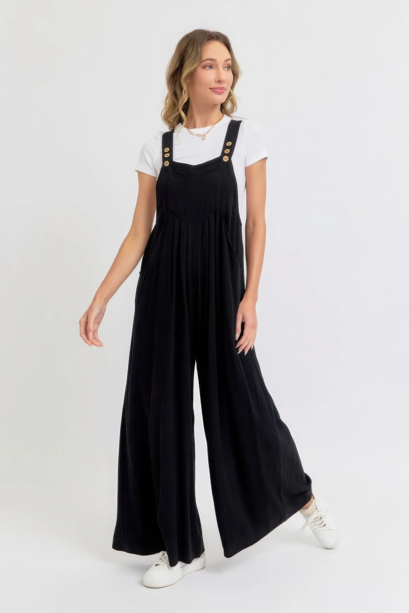 Adjustable Strap Overall Wide Leg Jumpsuit sold by Gigi Laurent product image thumbnail 3