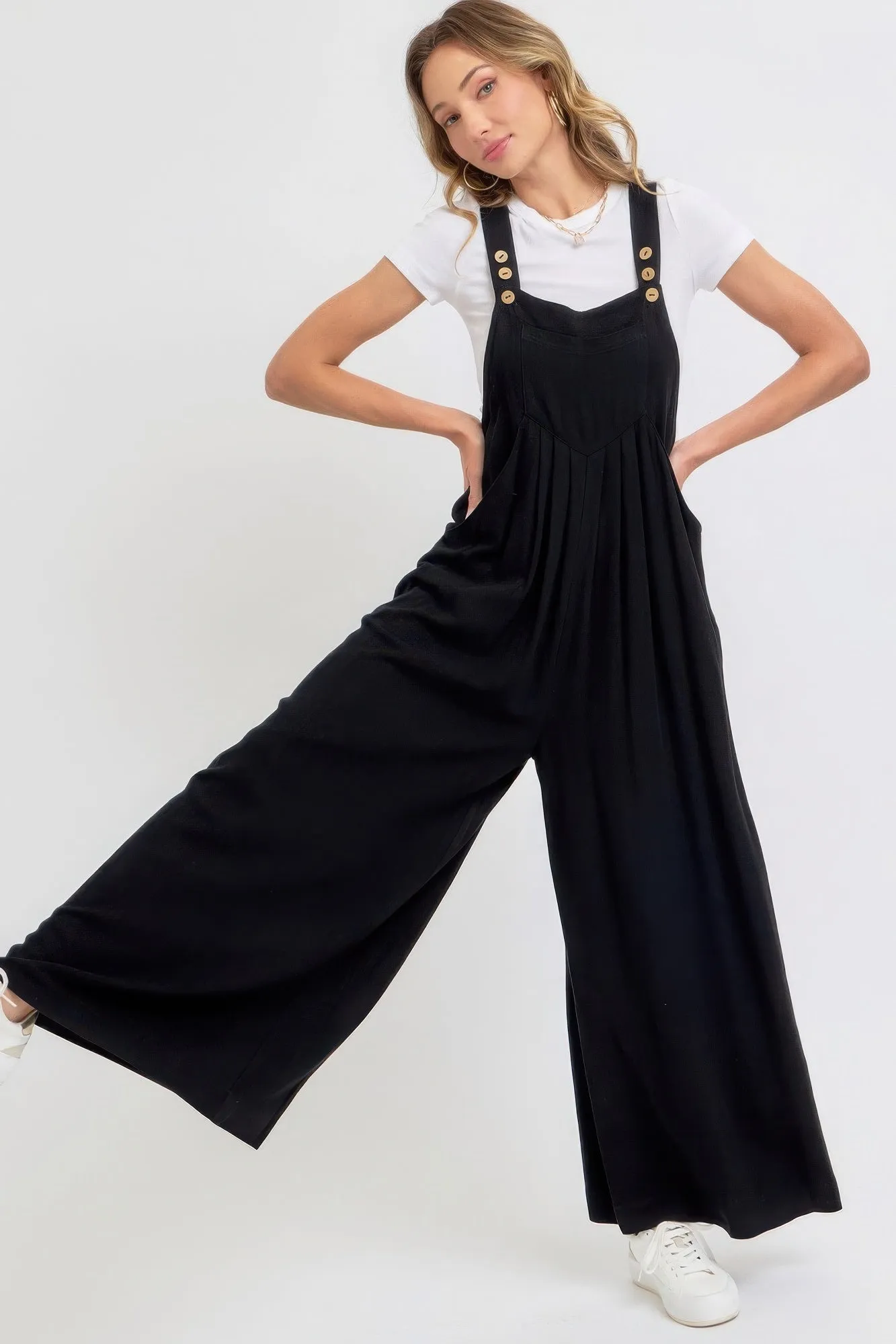 Adjustable Strap Overall Wide Leg Jumpsuit sold by Gigi Laurent product image thumbnail 4