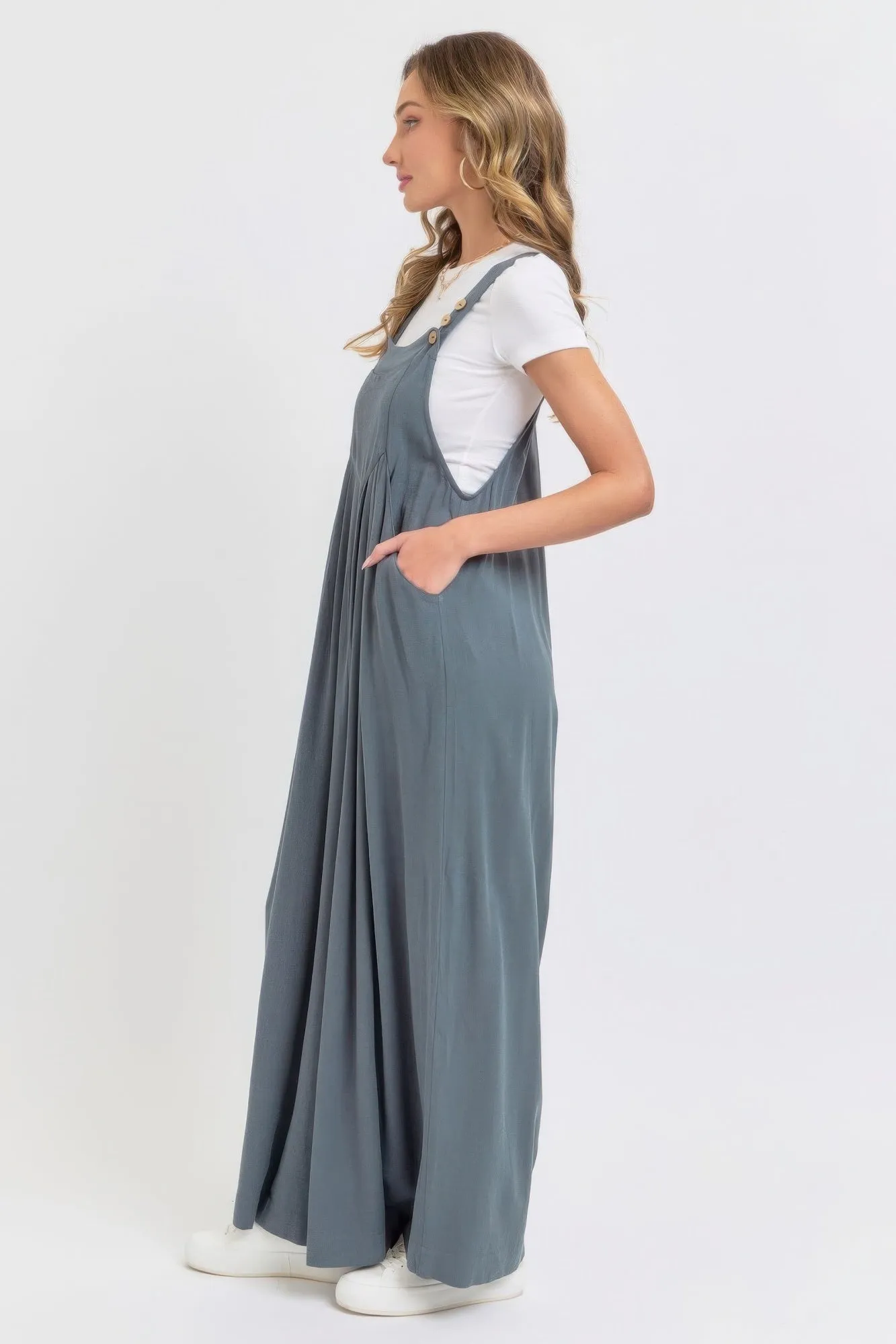 Adjustable Strap Overall Wide Leg Jumpsuit sold by Gigi Laurent product image thumbnail 4