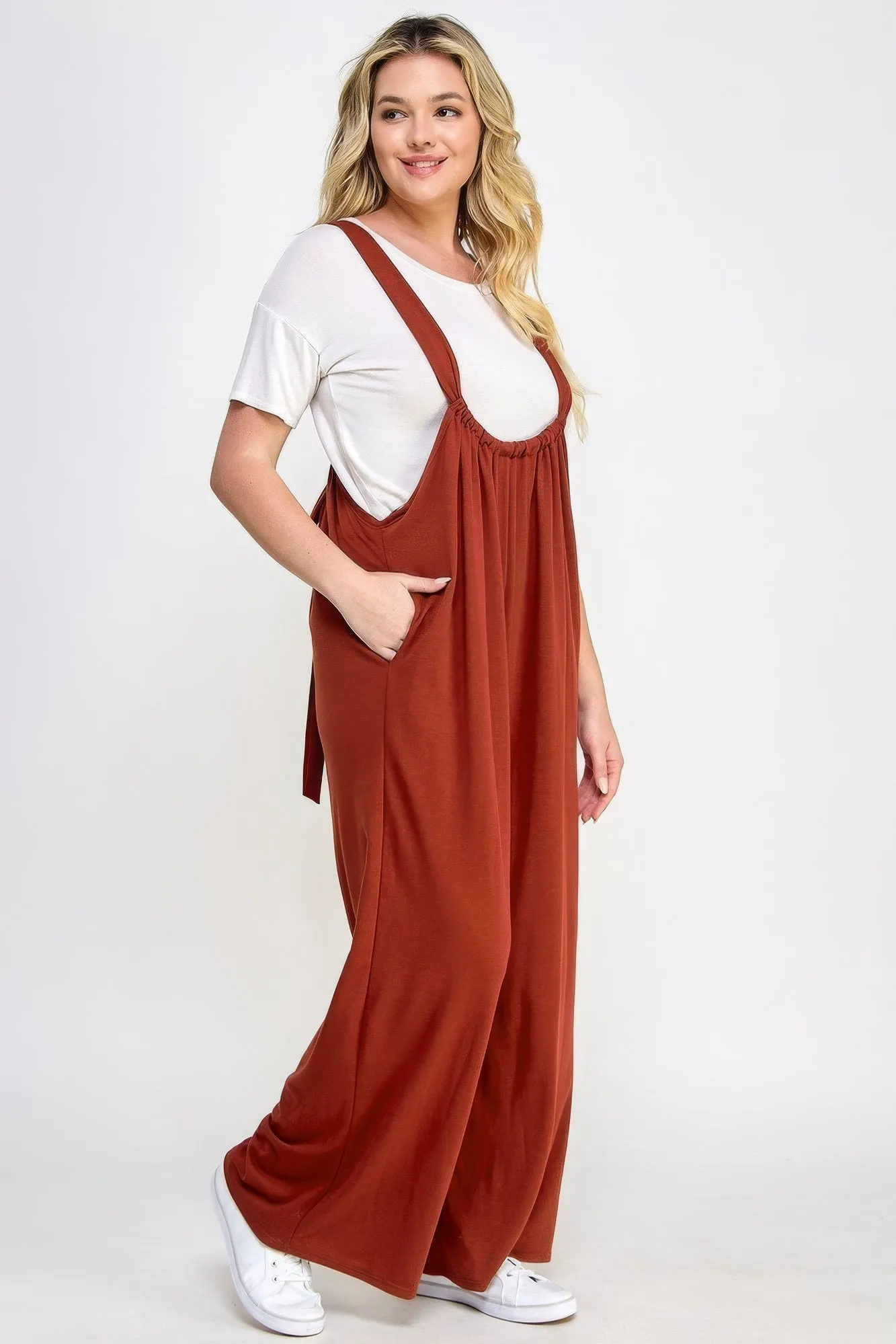 French Terry Wide Leg Jumpsuit Overalls sold by Gigi Laurent product image thumbnail 2