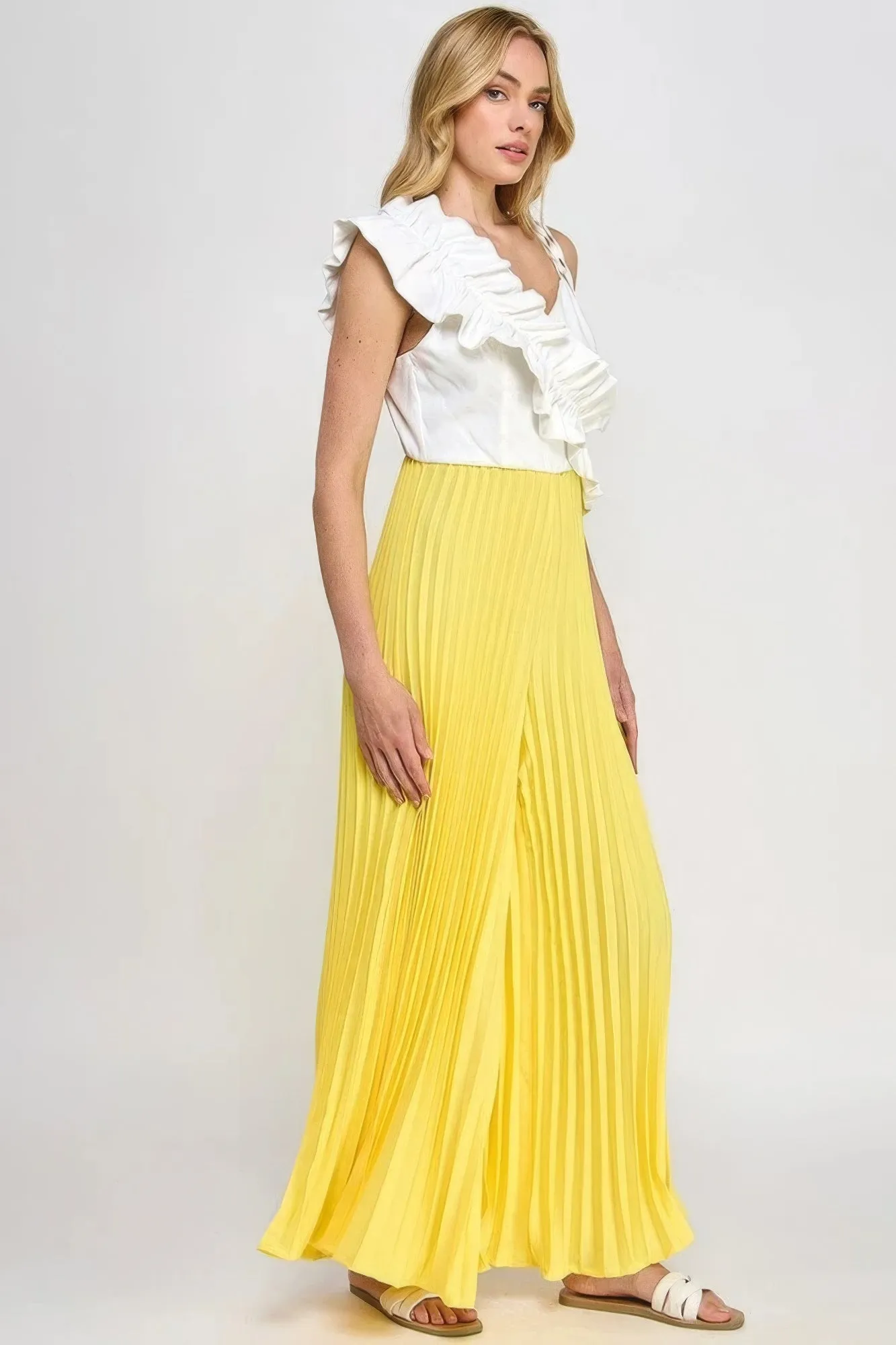 Cami Asymmetrical Ruffle Detail Pleated Bottom Jumpsuit sold by Gigi Laurent product image thumbnail 2