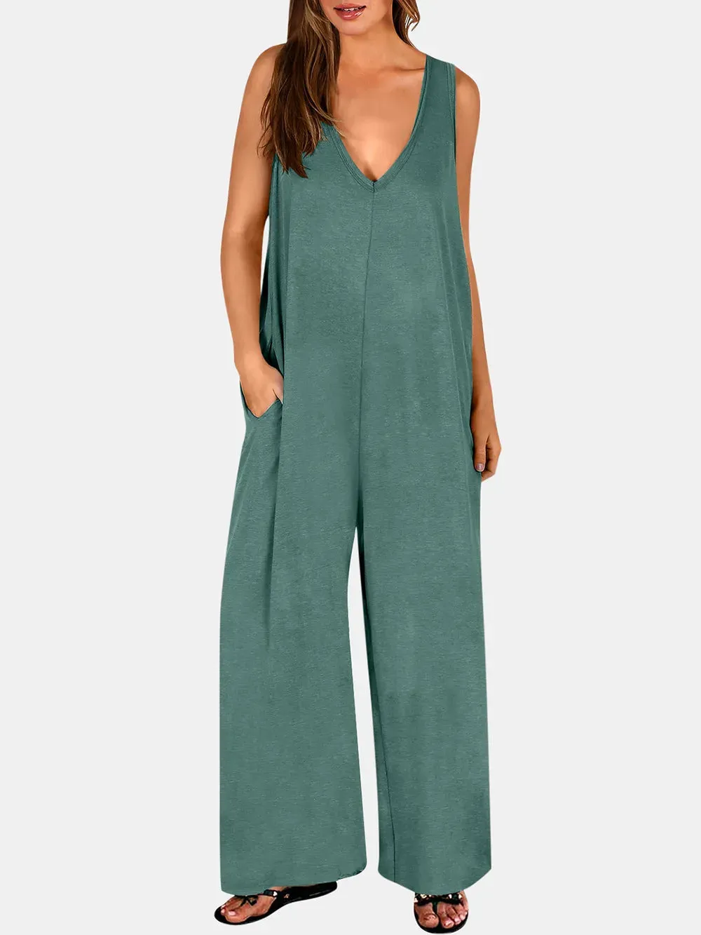 Full Size V-Neck Wide Strap Jumpsuit sold by Gigi Laurent product image thumbnail 4