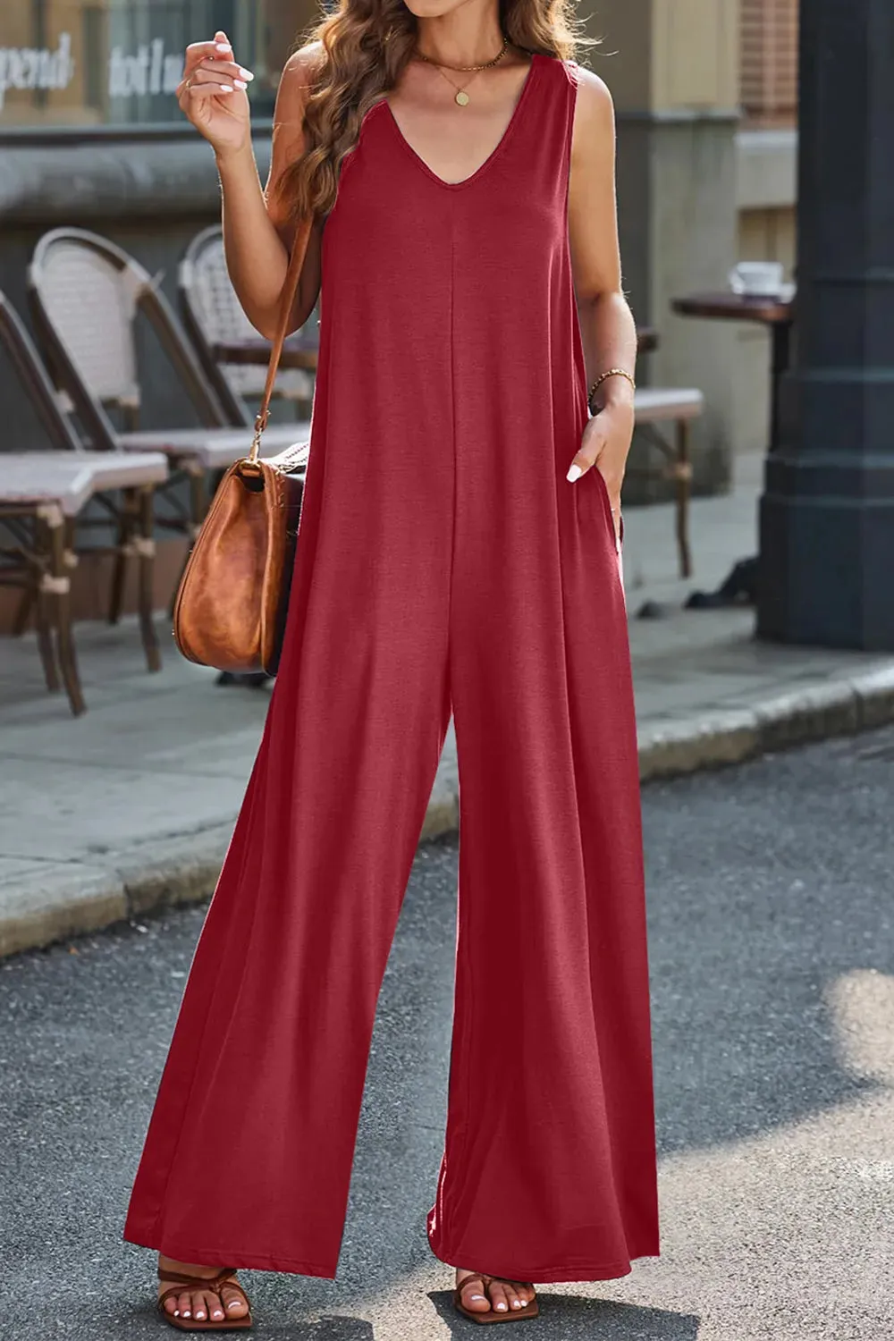 Full Size V-Neck Wide Strap Jumpsuit sold by Gigi Laurent product image thumbnail 2