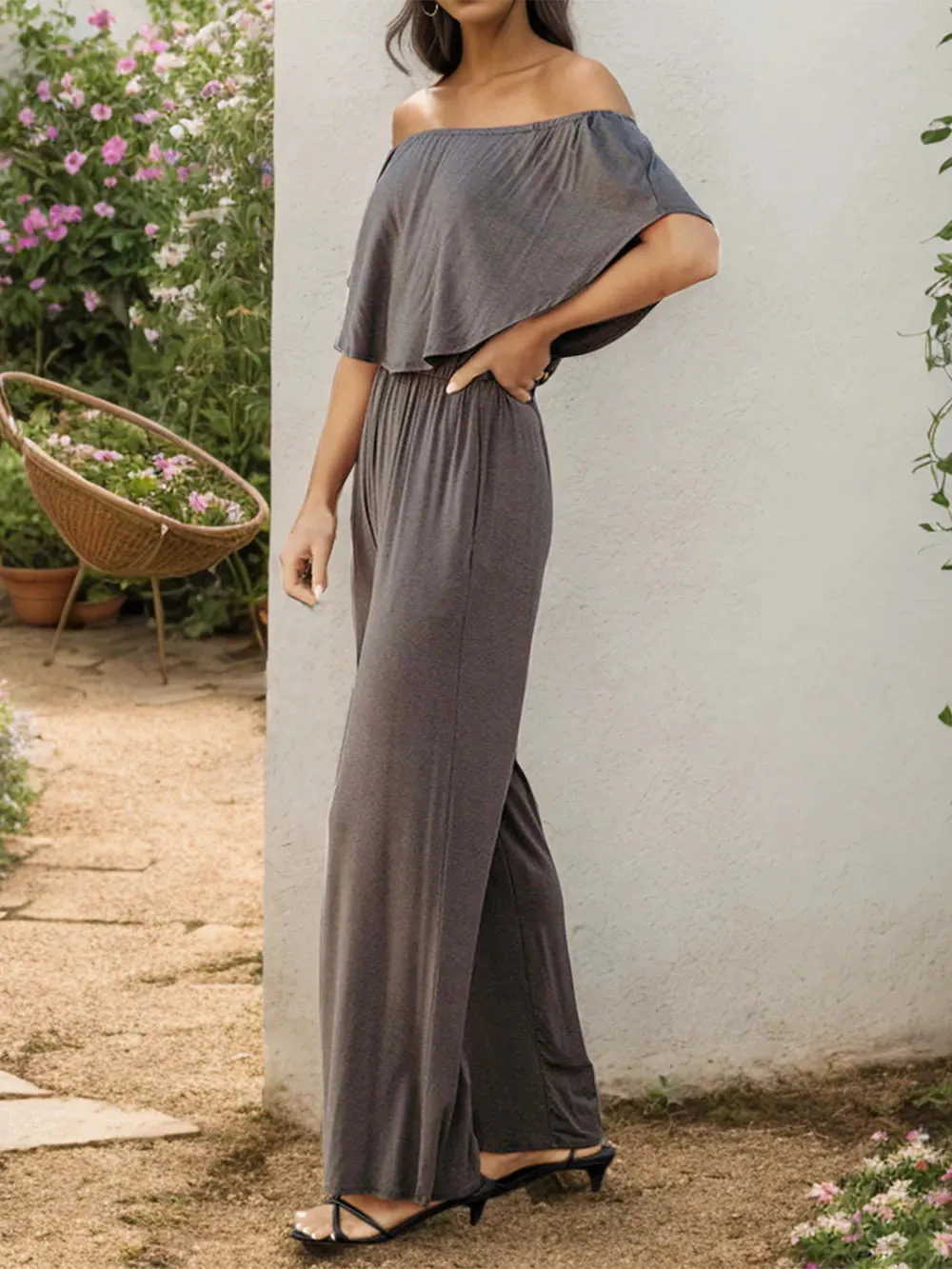 Off-Shoulder Wide Leg Jumpsuit sold by Gigi Laurent product image thumbnail 2
