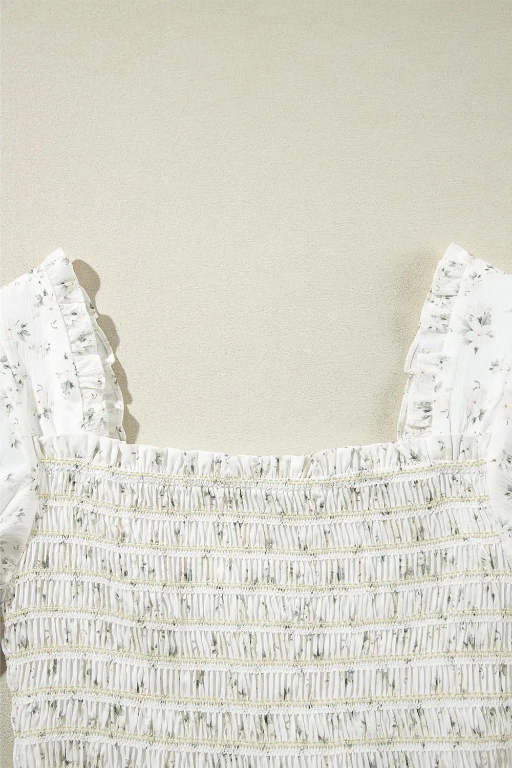 Smocked Printed Short Sleeve Jumpsuit sold by Gigi Laurent product image thumbnail 4