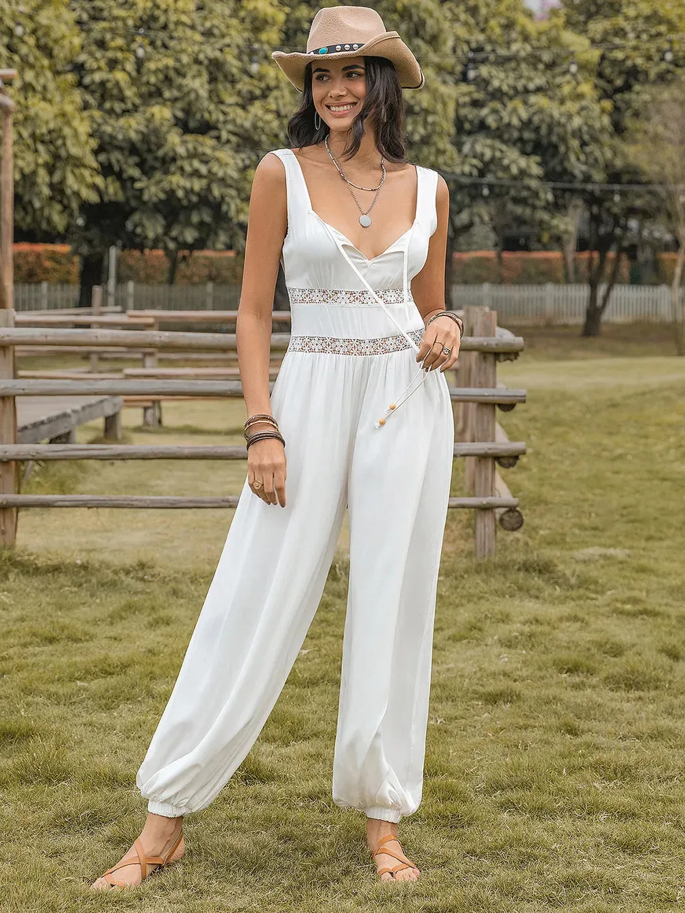 Backless Wide Strap Wide Leg Jumpsuit sold by Gigi Laurent product image thumbnail 4