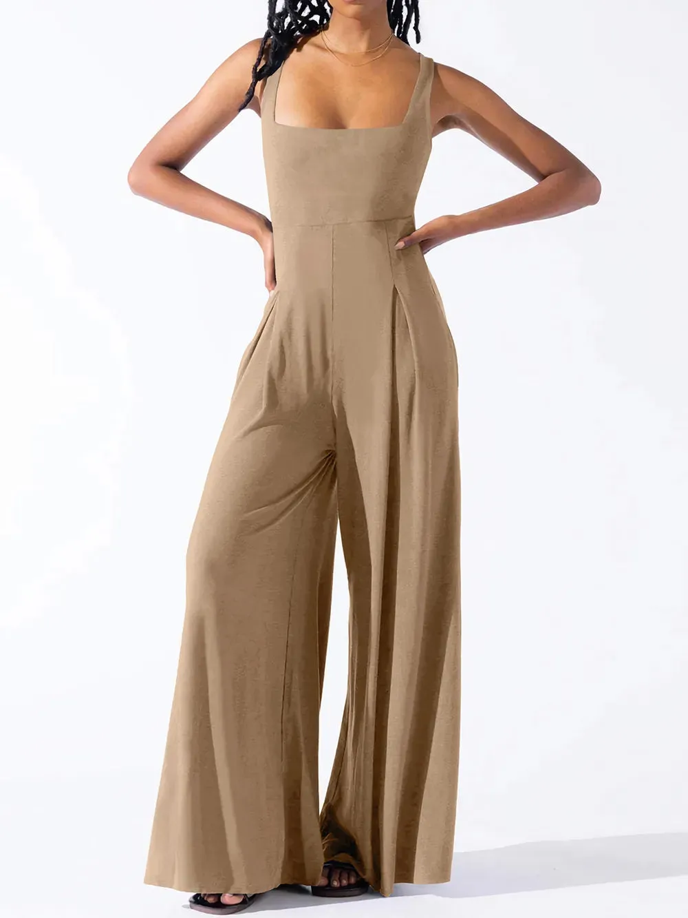Square Neck Wide Strap Jumpsuit sold by Gigi Laurent product image thumbnail 2