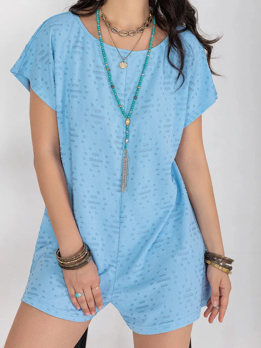Round Neck Short Sleeve Romper sold by Gigi Laurent product image thumbnail 3