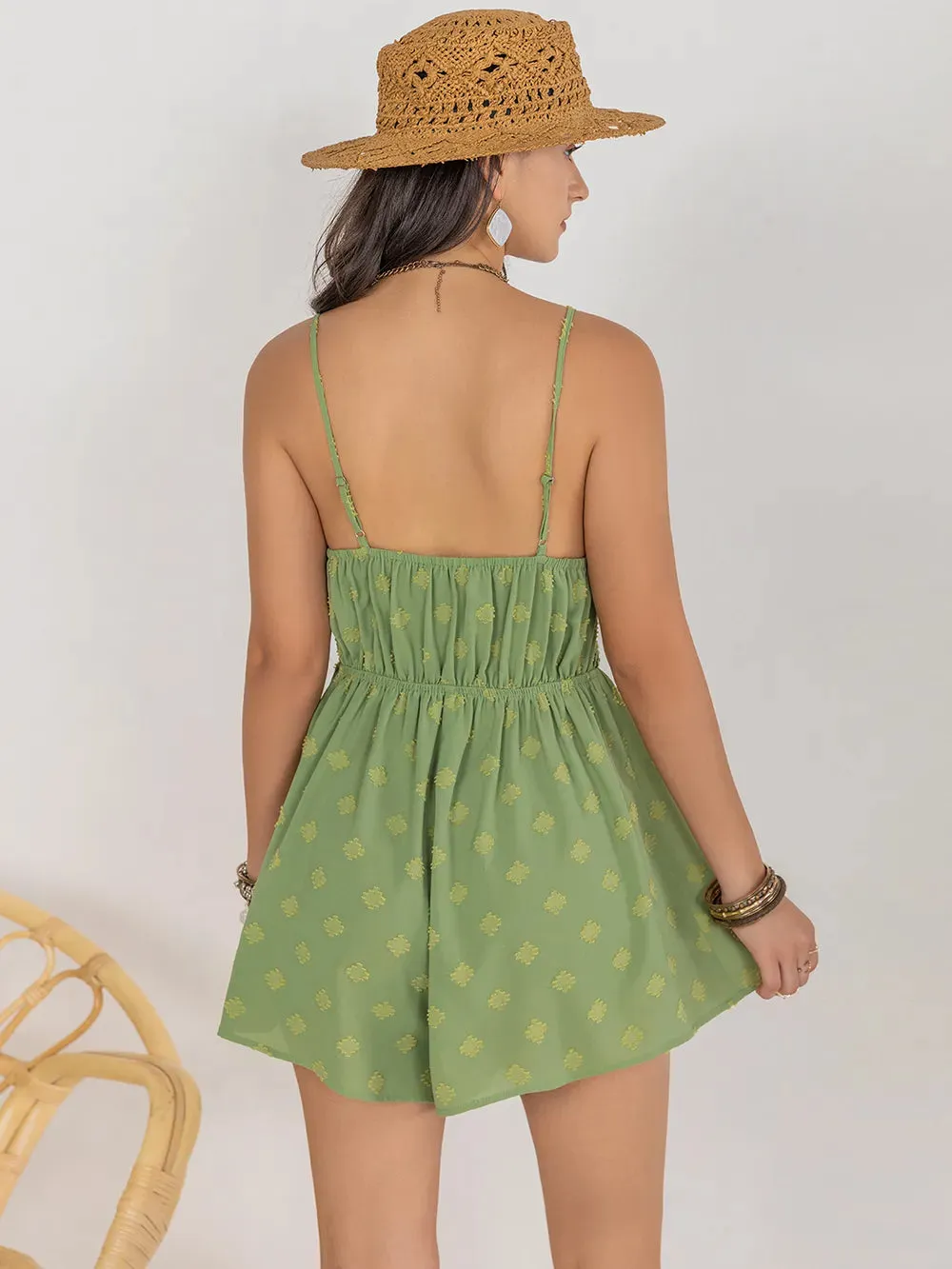 Square Neck Spaghetti Strap Romper sold by Gigi Laurent product image thumbnail 2