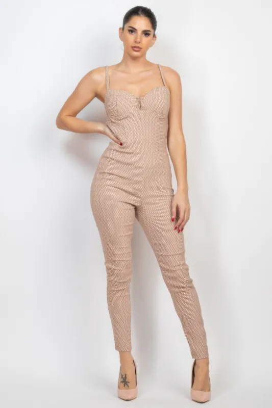 Plaid Sleeveless Zippered Jumpsuit made by Gigi Laurent