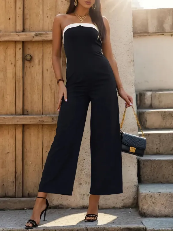 Perfee Tube Sleeveless Wide Leg Jumpsuit sold by Gigi Laurent