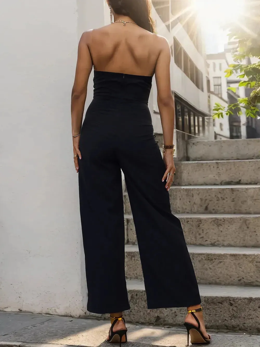 Perfee Tube Sleeveless Wide Leg Jumpsuit sold by Gigi Laurent product image thumbnail 2