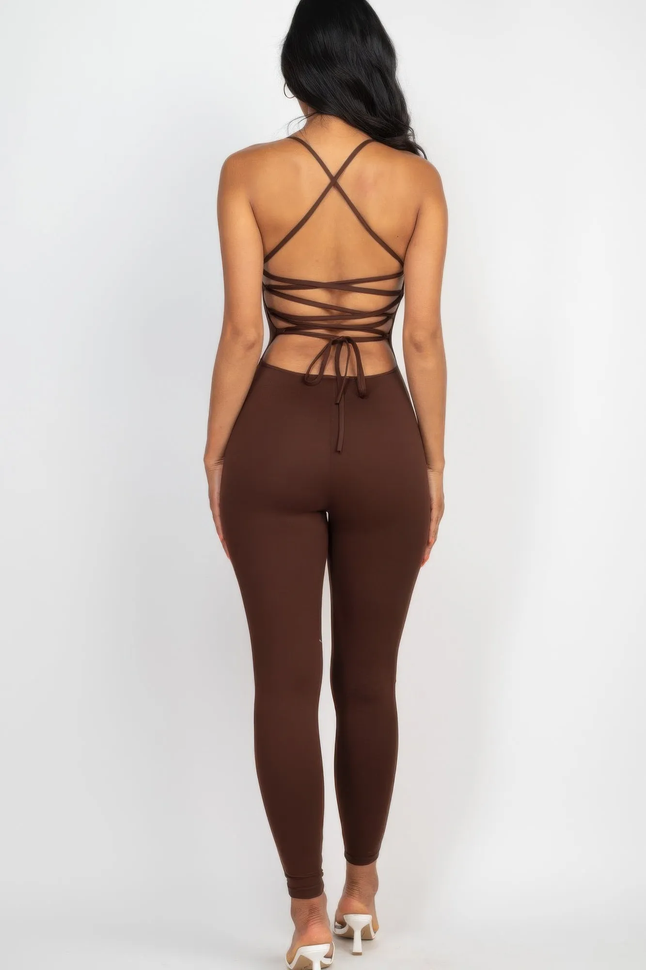 Criss-cross Open Back Bodycon Jumpsuit sold by Gigi Laurent product image thumbnail 5