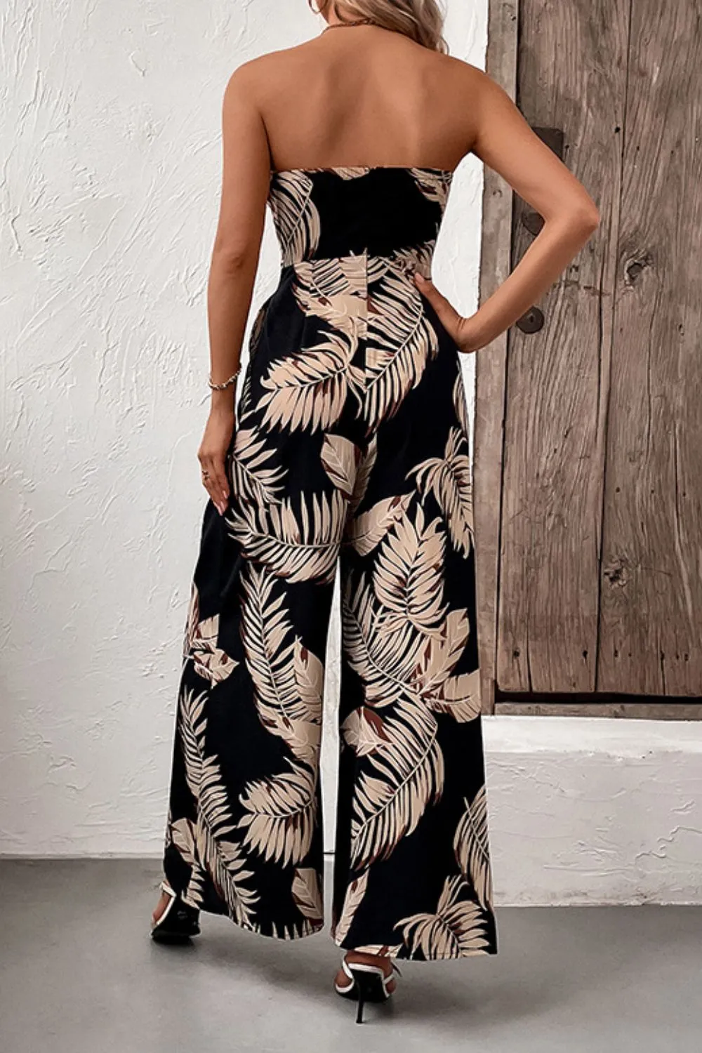 Perfee Printed Strapless Wide Leg Jumpsuit with Pockets sold by Gigi Laurent product image thumbnail 2