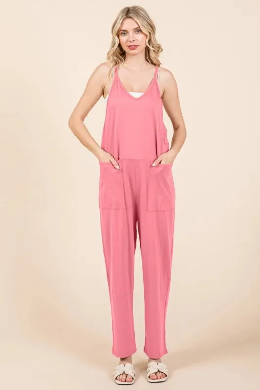 Culture Code Full Size Sleeveless Jumpsuit with Pockets sold by Gigi Laurent