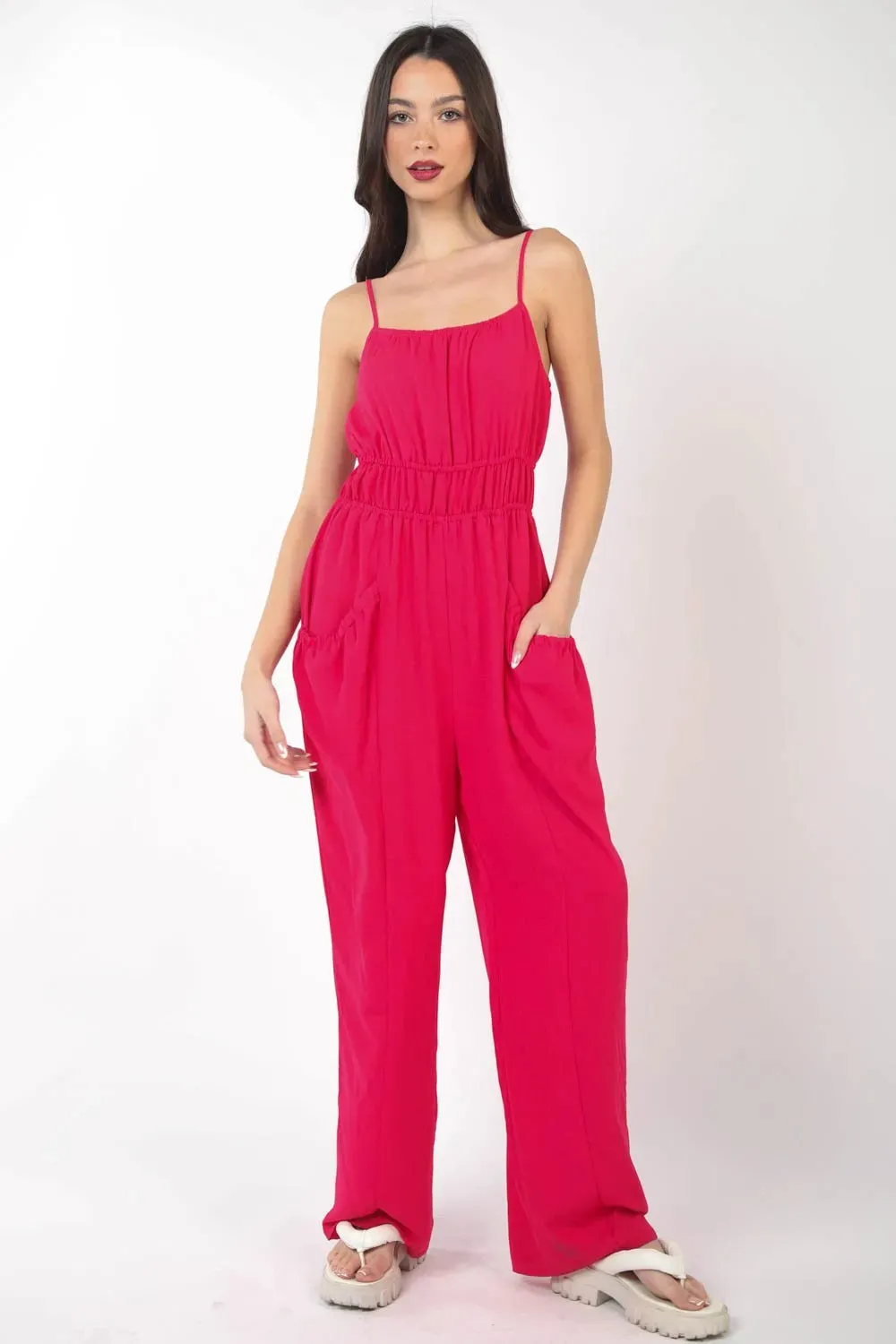VERY J Pintuck Detail Woven Sleeveless Jumpsuit sold by Gigi Laurent product image thumbnail 5