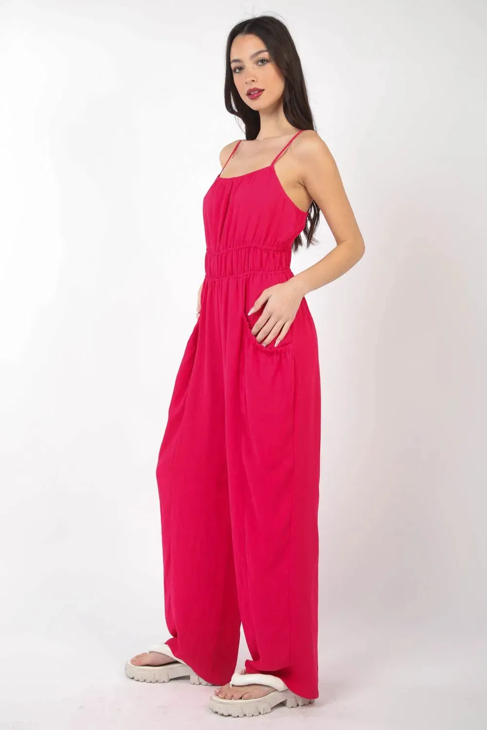 VERY J Pintuck Detail Woven Sleeveless Jumpsuit sold by Gigi Laurent product image thumbnail 3
