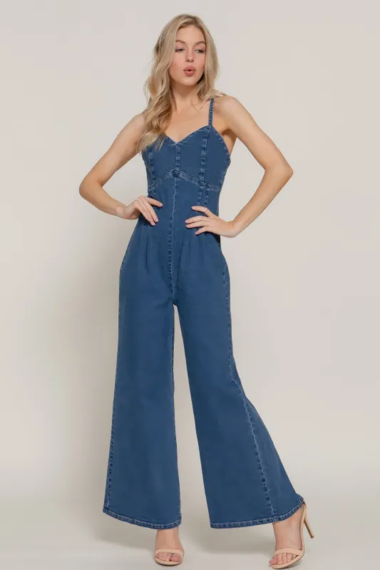 Cami Stretch Denim Jumpsuit sold by Gigi Laurent