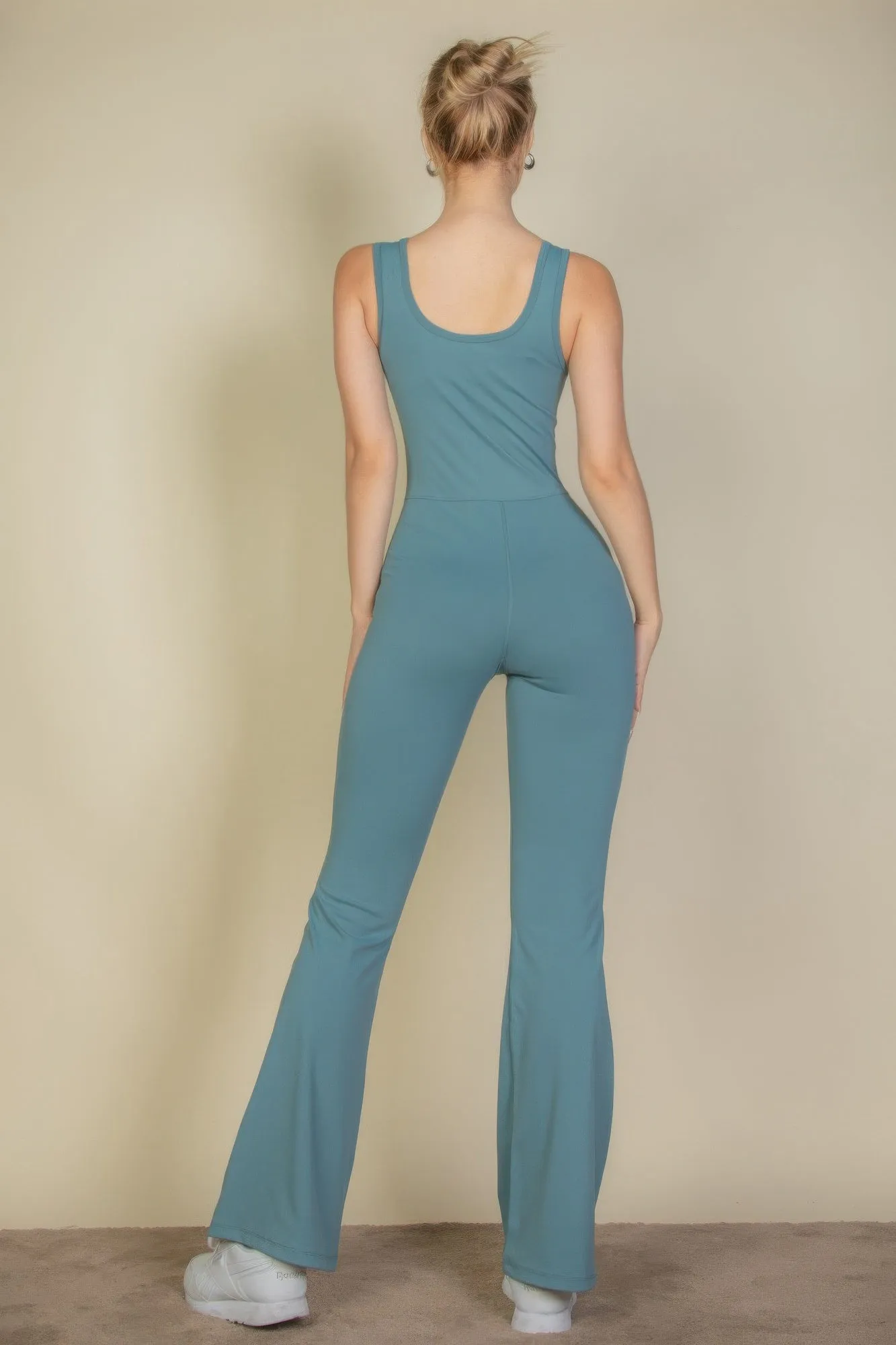 Solid Flare Leg Sports Jumpsuit sold by Gigi Laurent product image thumbnail 5