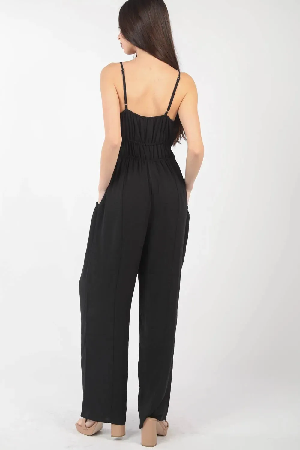 VERY J Pintuck Detail Woven Sleeveless Jumpsuit sold by Gigi Laurent product image thumbnail 2