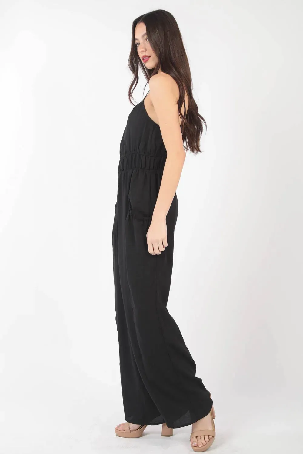 VERY J Pintuck Detail Woven Sleeveless Jumpsuit sold by Gigi Laurent product image thumbnail 3