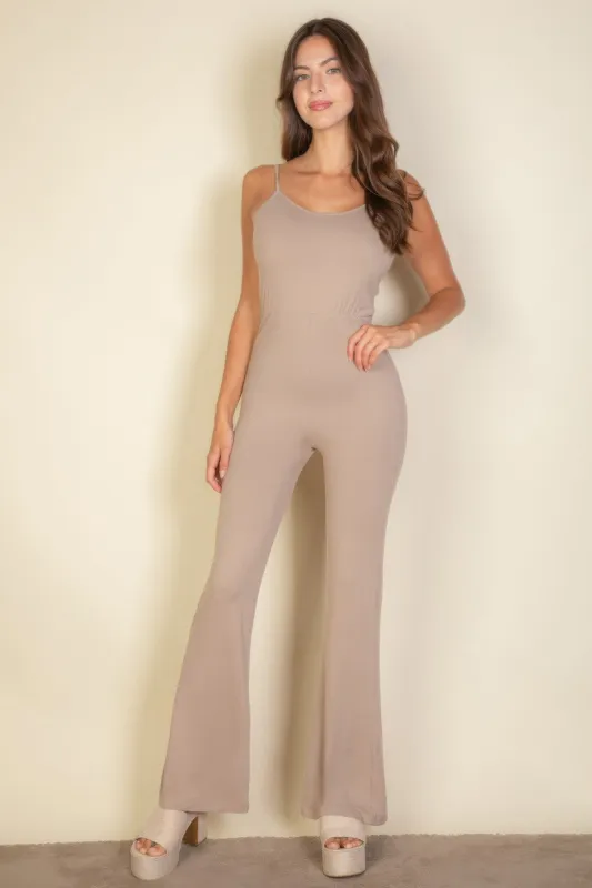 Solid Sleeveless Wide Leg Jumpsuit sold by Gigi Laurent