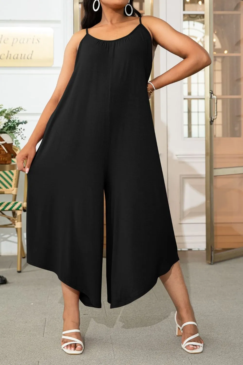 Plus Size Printed Spaghetti Strap Wide Leg Jumpsuit sold by Gigi Laurent product image thumbnail 3