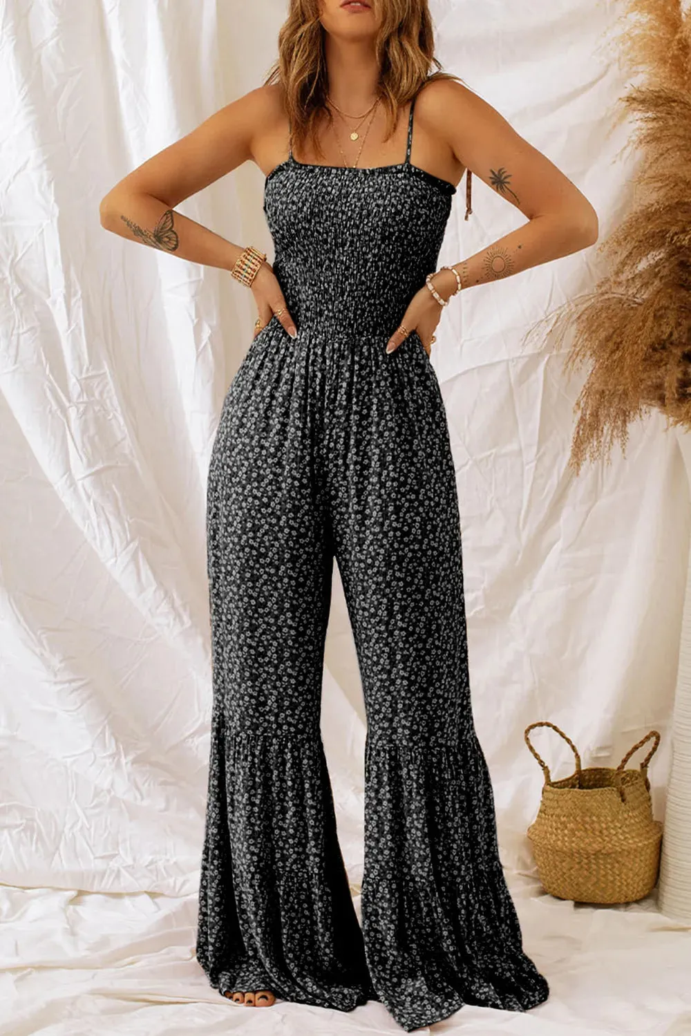 Floral Spaghetti Strap Wide Leg Jumpsuit sold by Gigi Laurent
