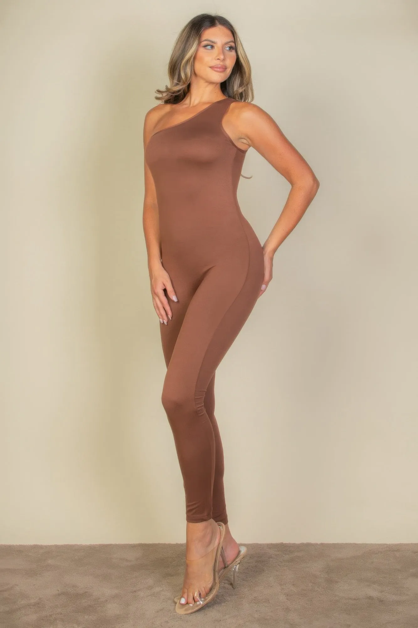 Solid Color One Shoulder Jumpsuit sold by Gigi Laurent product image thumbnail 3