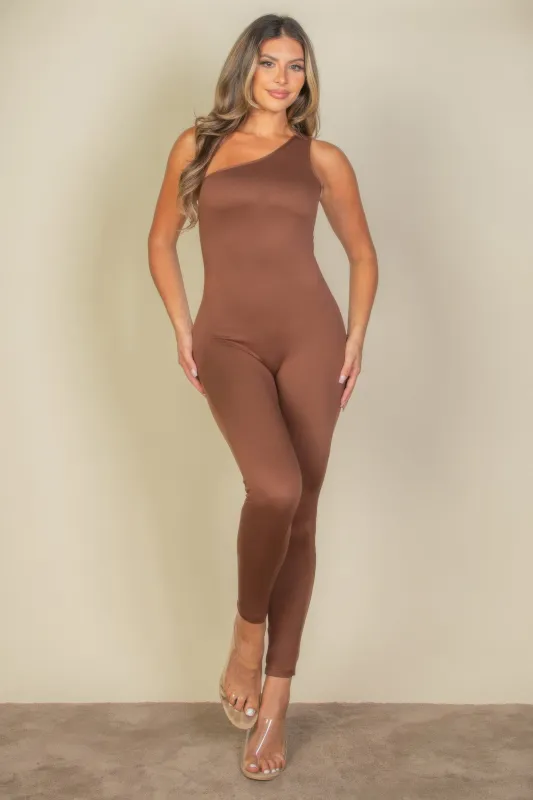 Solid Color One Shoulder Jumpsuit sold by Gigi Laurent