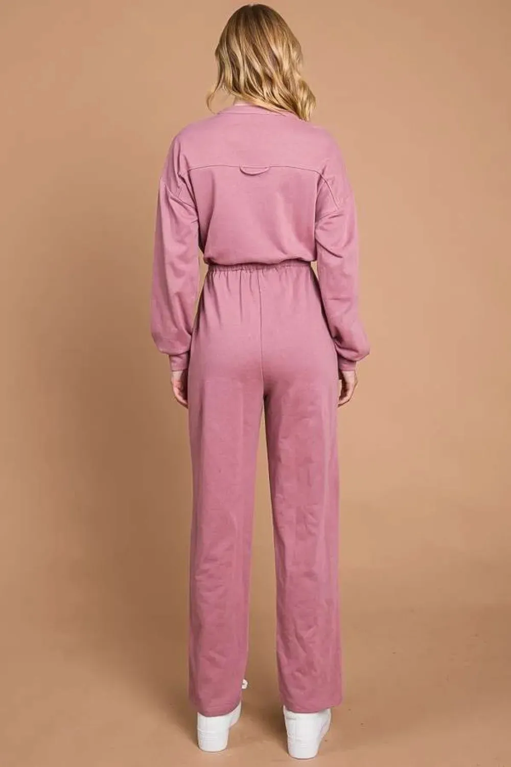 Culture Code Full Size Button Up Drawstring Waist Straight Jumpsuit sold by Gigi Laurent product image thumbnail 2