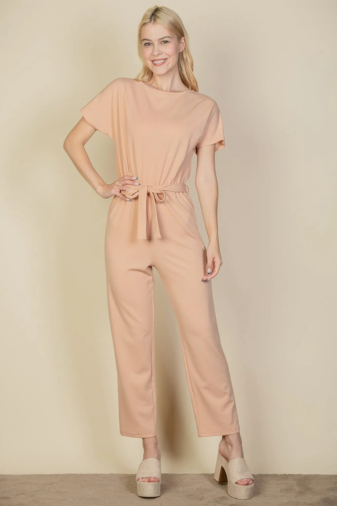 Tie Waist Relaxed Jumpsuit sold by Gigi Laurent