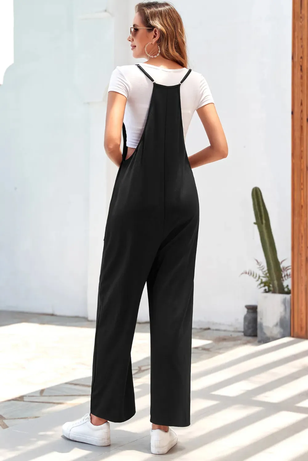 Pocketed Spaghetti Strap Wide Leg Jumpsuit sold by Gigi Laurent product image thumbnail 3