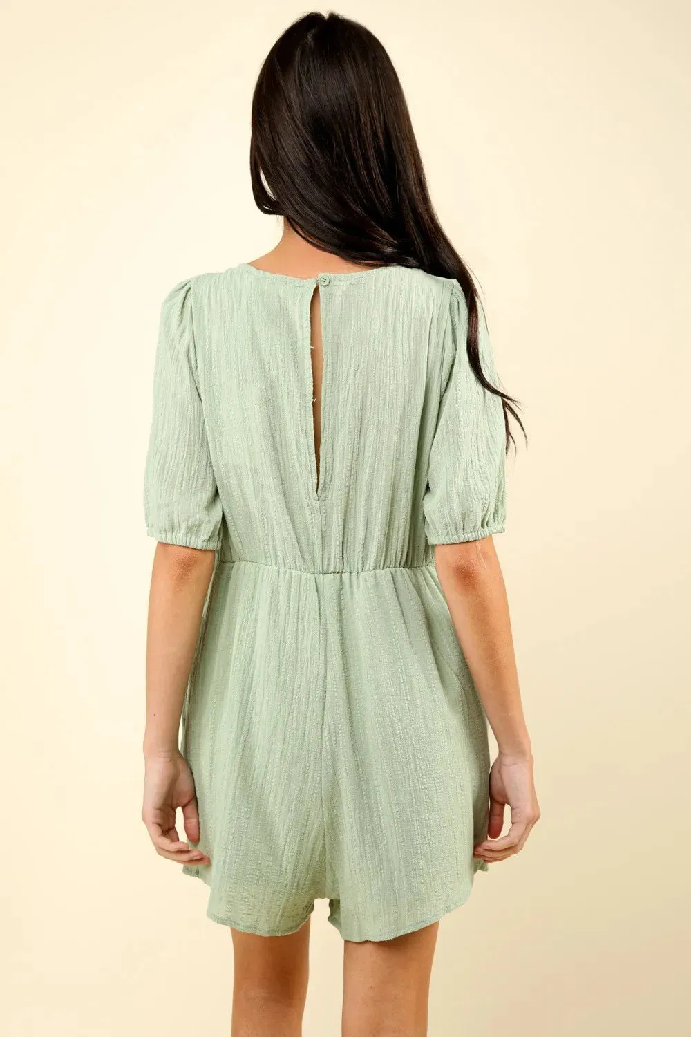 VERY J Lace Detail Puff Sleeve Romper with Pockets sold by Gigi Laurent product image thumbnail 2