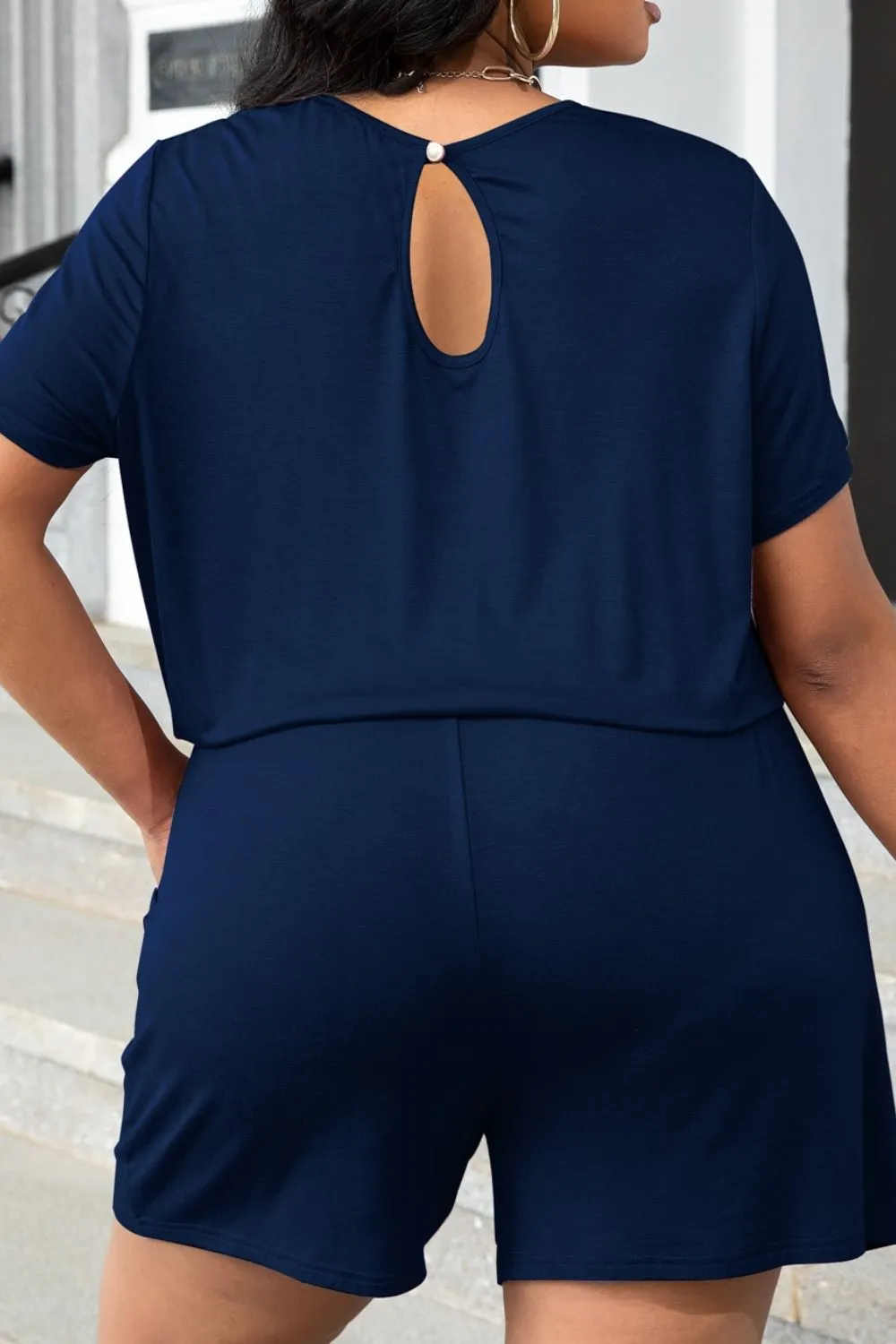 Plus Size Drawstring Waist Romper with Pockets sold by Gigi Laurent product image thumbnail 2
