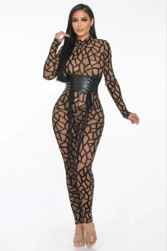 Geometric Printed Jersey Jumpsuit sold by Gigi Laurent