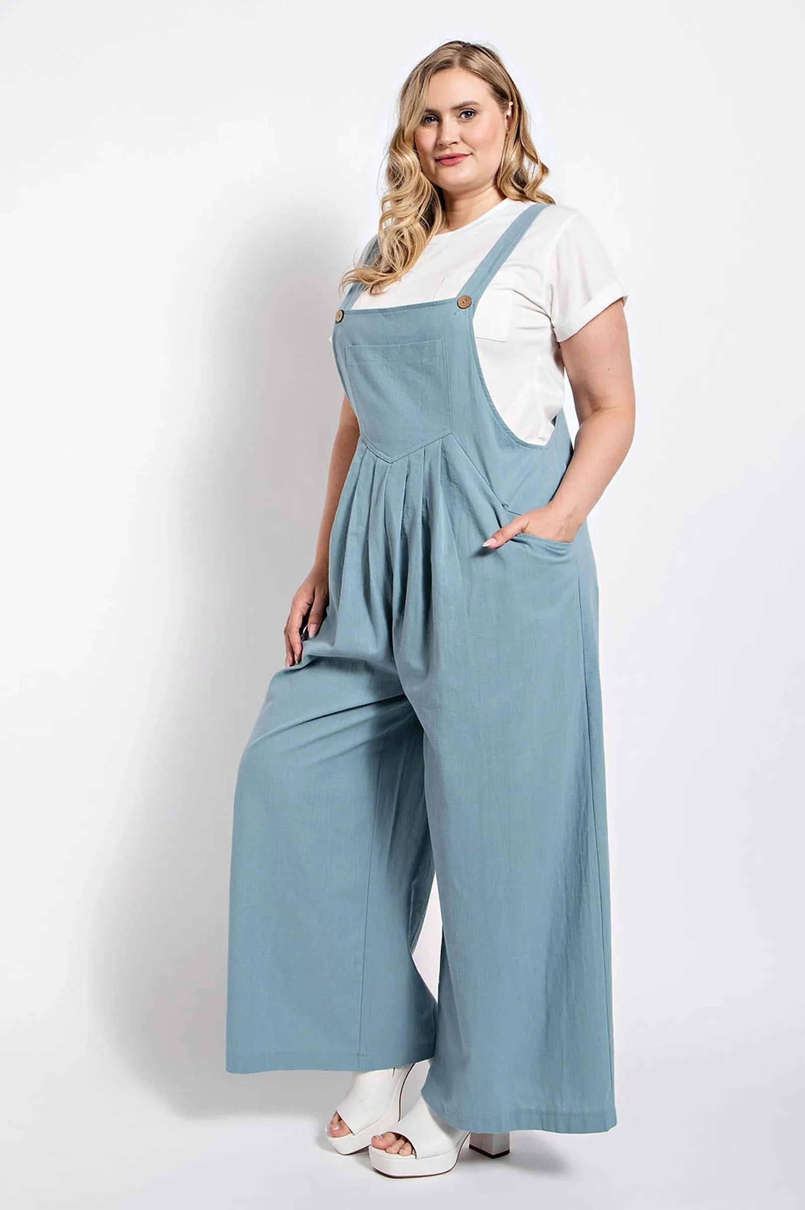 Pintuck detail overall with side pockets sold by Gigi Laurent product image thumbnail 2