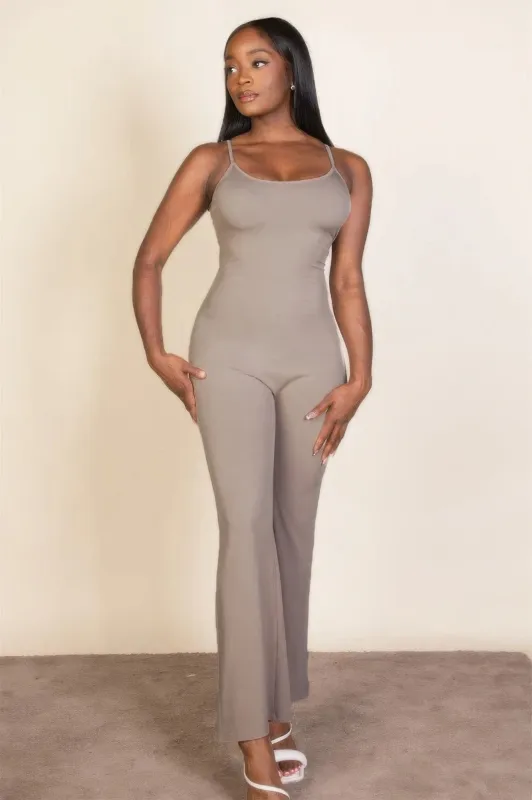 Ribbed sleeveless wide leg jumpsuit sold by Gigi Laurent
