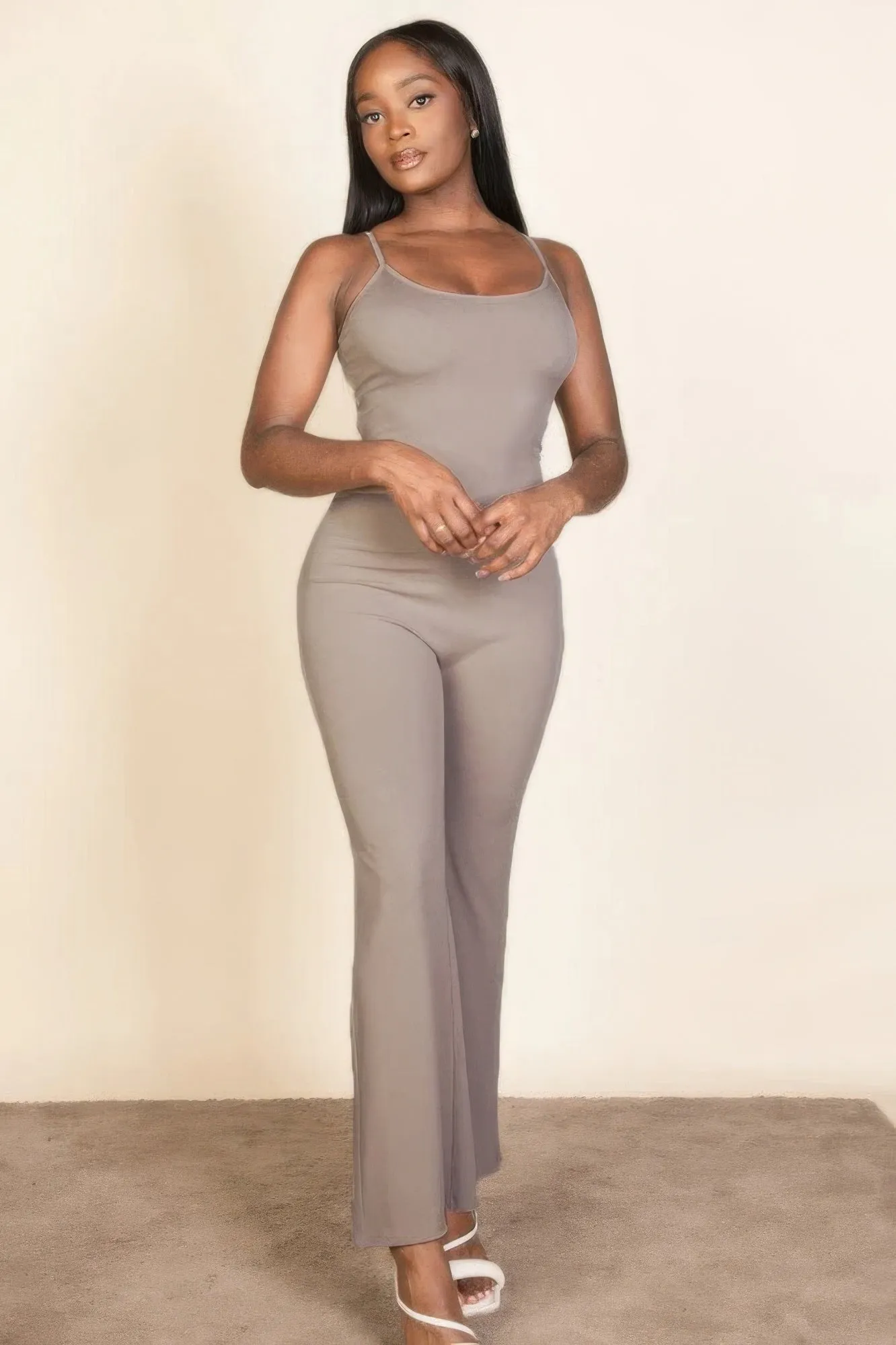 Ribbed sleeveless wide leg jumpsuit sold by Gigi Laurent product image thumbnail 2