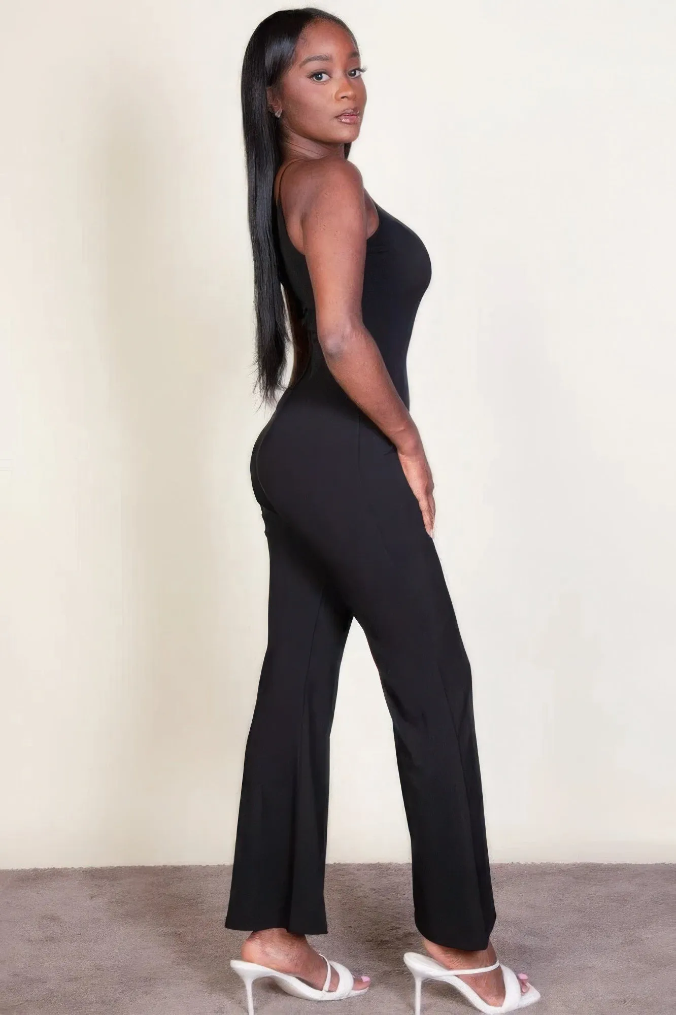 Ribbed sleeveless wide leg jumpsuit sold by Gigi Laurent product image thumbnail 3